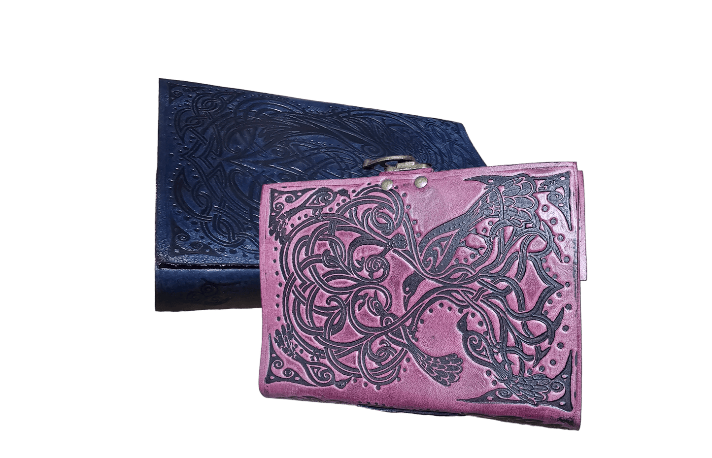 Celtic Knot Leather Journal (Blue/Red)