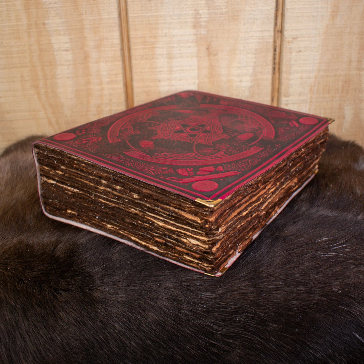 "The Ravens" Red Spellbook Leather Journal