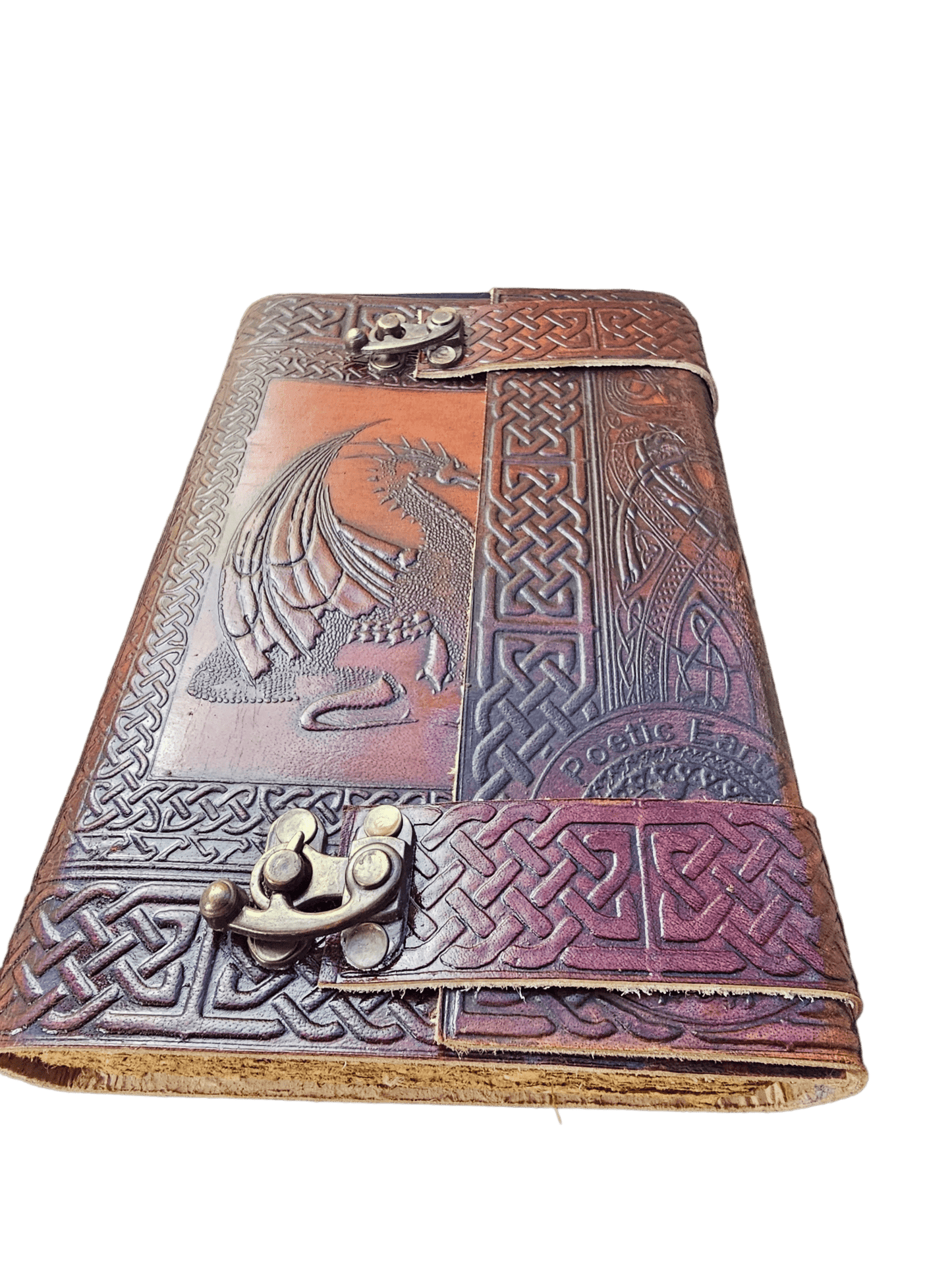 Leather Journal Dragon - Stained Pages