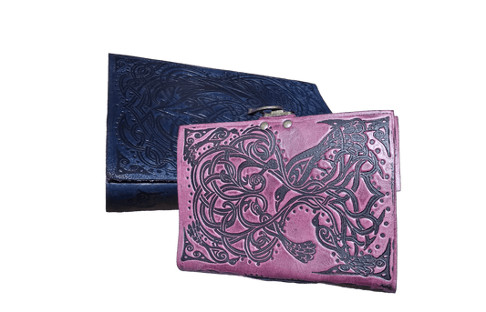 Celtic Knot Leather Journal  (Blue/Red)