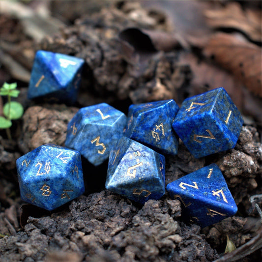 Lapis Lazuli Stone Dice Set